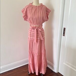 LemLem 2 piece set crop top and skirt, pink, size XS